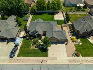 Aerial view of residential area