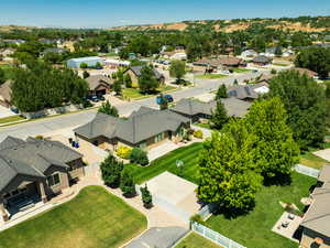 Aerial view of residential area