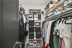 View of walk in closet