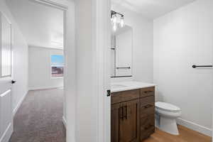 Full bathroom featuring vanity and a shower