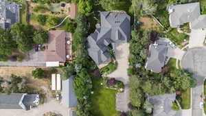 Aerial view of property's location featuring nearby suburban area