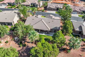 Aerial perspective of suburban area