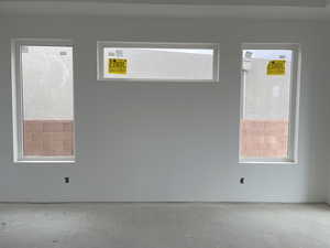 Empty room with concrete floors