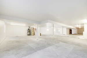 Garage with water heater