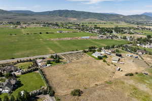 Aerial view of sparsely populated area featuring mountains