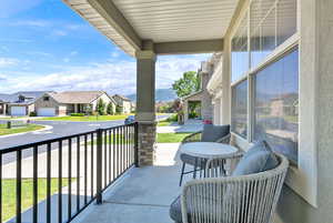 Porch with a residential view