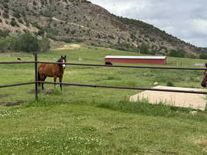 Mountain view featuring rural landscape and agricultural land