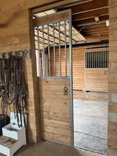 View of horse barn