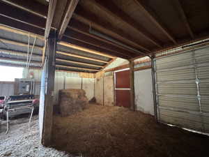 View of horse barn