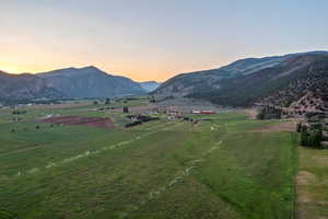 Mountain view with rural landscape