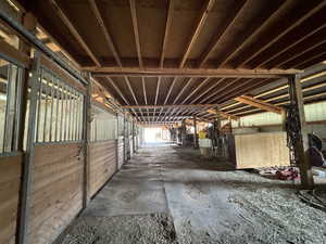 View of horse barn