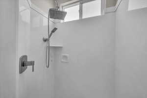 Bathroom view of a shower