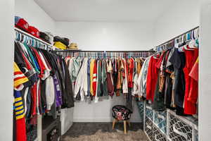 Walk in closet featuring carpet