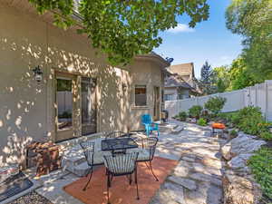 Back Patio with French Doors to the Owners Suite and Kitchen