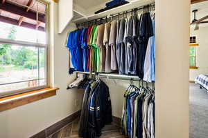 View of walk in closet
