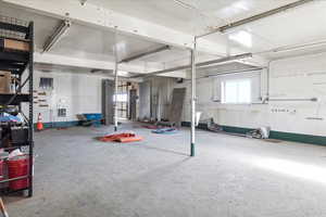 Basement with a garage