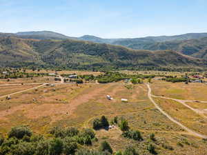 View of mountain background with rural landscape