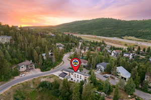 Aerial view at dusk