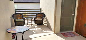 View of patio between home and casita