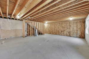 View of unfinished basement