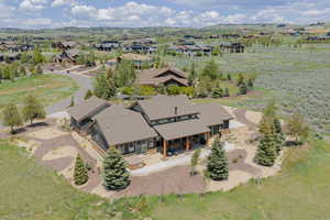 Aerial perspective of suburban area