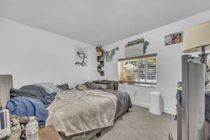 Bedroom with carpet and baseboards