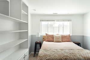 Bedroom with shelving