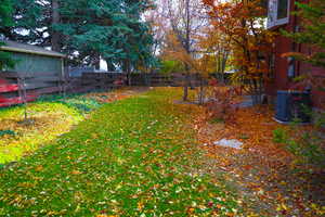 View of fenced backyard