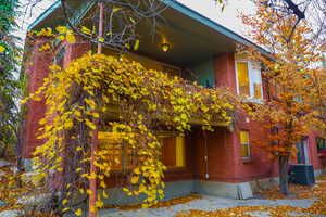 View of home's exterior with a central air condition unit