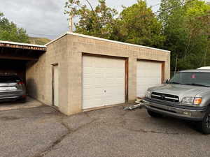 Garage featuring a garage