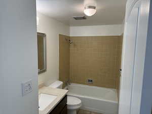 Full bathroom with vanity and tub / shower combination