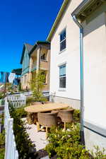 View of patio with outdoor dining area