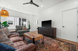 If you prefer to mount your TV, the outlet and connection are available on the wall.