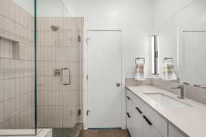 Spa-like bathroom with Euro-glass surround...