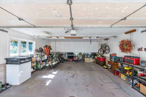 Garage featuring a garage door opener