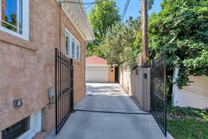 Gate with an outdoor structure
