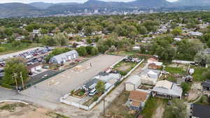 Aerial view of a mountainous background