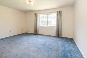 Carpeted empty room featuring baseboards