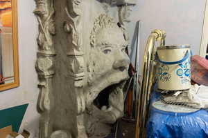 One of four unique fireplaces in property