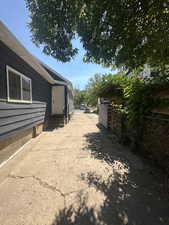 View of property exterior featuring entry steps
