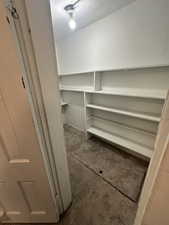 Spacious closet featuring carpet flooring