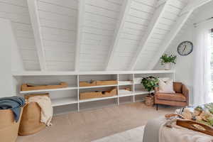 Primary Bedroom: this is a digital mockup to give an example of what could be done with this space to create additional closet/storage space.