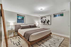Bedroom featuring wood finished floors