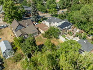 Aerial perspective of suburban area