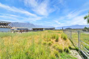 View of yard featuring a mountain view