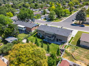 Aerial view of residential area