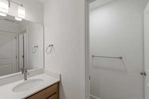 Bathroom featuring vanity