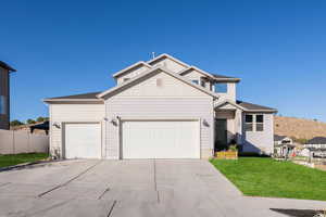 Virtual rendering shows the yard with grass added to help you imagine how it could look when landscaped.