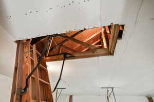 Attic storage located in the garage.