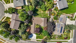 Aerial view of residential area
